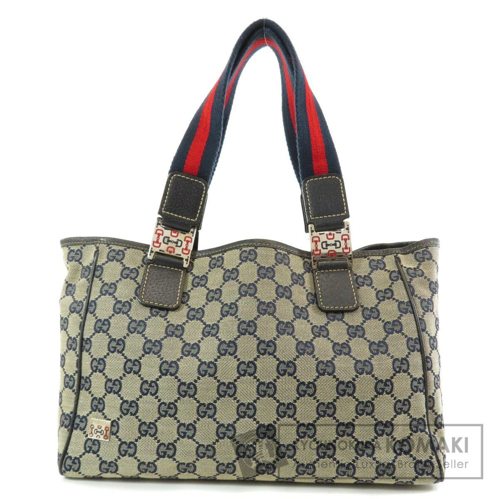 Gucci Sherry Line GG Canvas Tote Bag navy Blue
